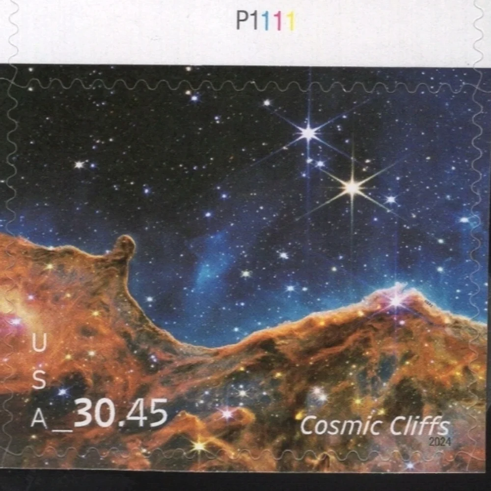 4 USPS 2023 $30.45 Cosmic Cliffs‎ Priority Mail Express Postage Stamps